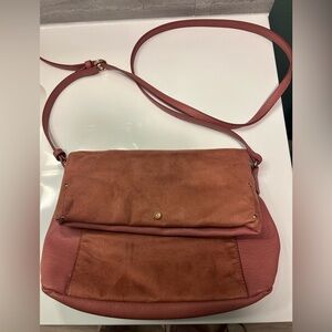 Classic Fold-Over Crossbody Bag in Dusty Rose